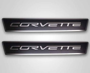C6 Corvette Script Outer Door Sills Carbon Fiber
