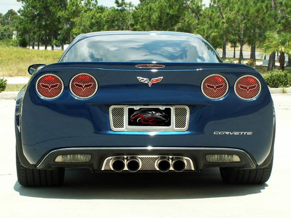 C6 Corvette Tag Back Laser Mesh - Polished Stainless Steel
