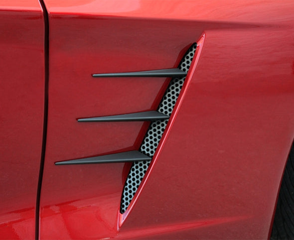C6 Corvette Vent Spears w/ Perforated Vent "Blakk Stealth" - 8Pc Stainless Steel