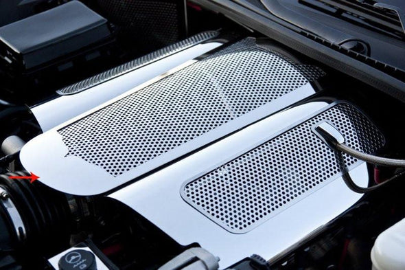 C6 Corvette Z06 LS7 Plenum Cover - Low Profile Polished Perforated Stainless Steel
