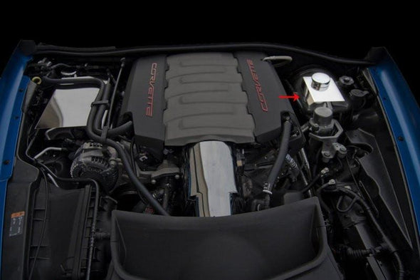 C7 Corvette Brake Master Cylinder Cover - Polished Stainless Steel (Manual Transmission)