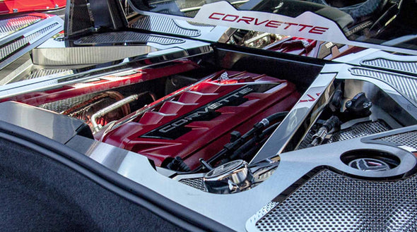C8 Corvette Rear Crossmember Cover Top Plates - Stainless Steel, Choose Finish