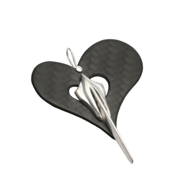 C8 Corvette Stingray Open Heart Carbon Fiber Pendant
