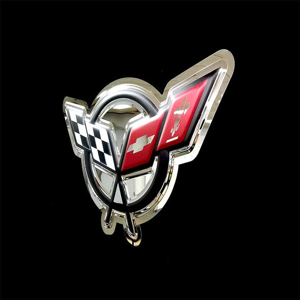 Corvette C5 Flags Emblem Metal Sign