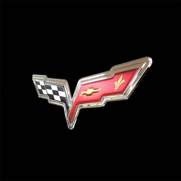 Corvette C6 Flags Logo Metal Sign