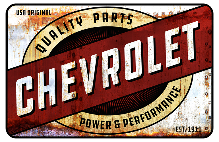 Chevrolet Quality Parts Power and Performance Metal Wall Sign