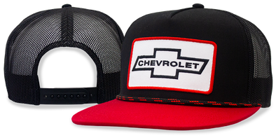 Chevrolet Vintage Bowtie Mesh Patch Hat / Cap - Red / Black Snapback