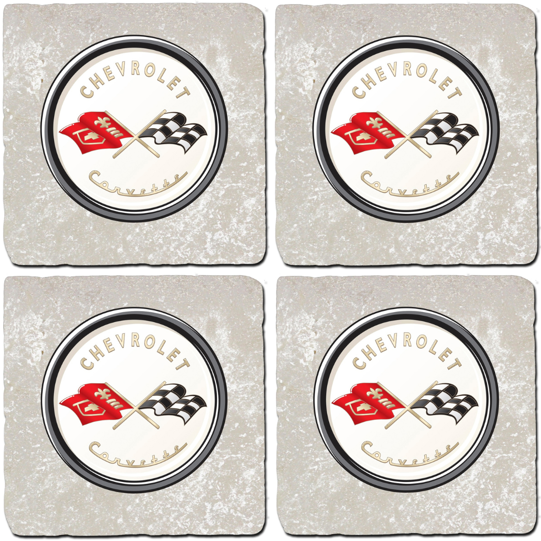 corvette-c1-crossed-flags-stone-coaster-bundle-set-of-4
