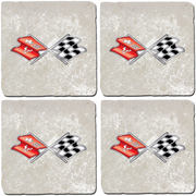 corvette-c3-crossed-flags-stone-coaster-bundle-set-of-4