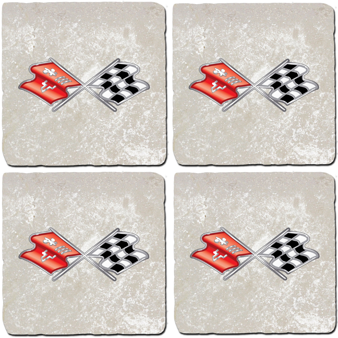 corvette-c3-crossed-flags-stone-coaster-bundle-set-of-4