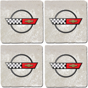 corvette-c4-crossed-flags-stone-coaster-bundle-set-of-4