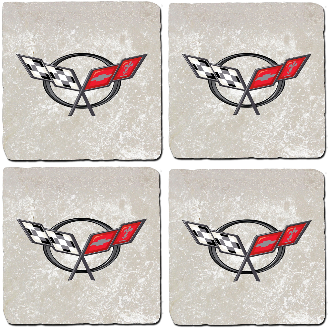 corvette-c5-crossed-flags-stone-coaster-bundle-set-of-4