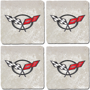 corvette-c5-crossed-flags-stone-coaster-bundle-set-of-4