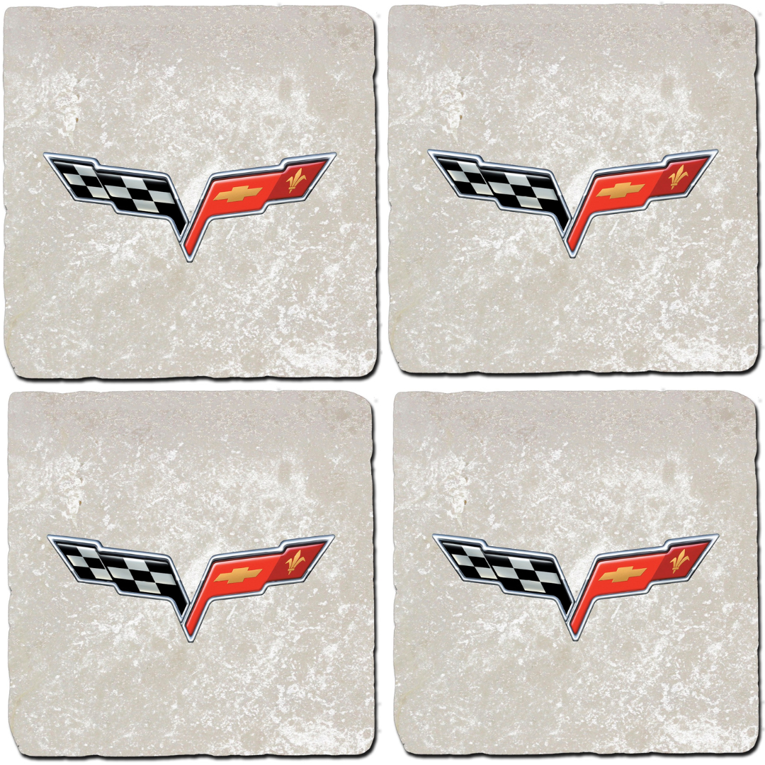 corvette-c6-crossed-flags-stone-coaster-bundle-set-of-4