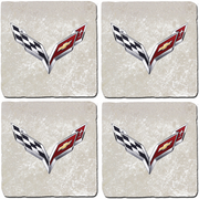 corvette-c7-crossed-flags-stone-coaster-bundle-set-of-4