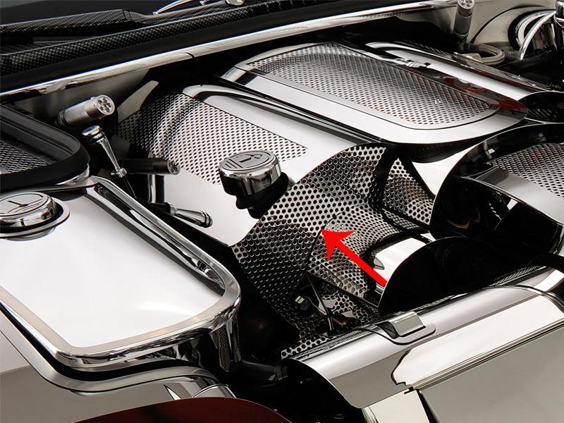 Corvette Fuel Rail Cover End Cap - Perforated Stainless Steel