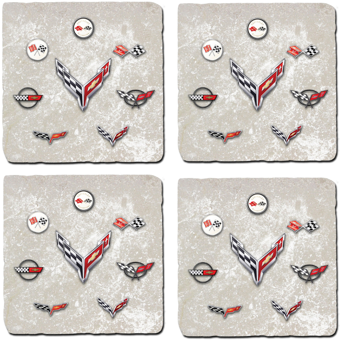 corvette-generations-light-stone-tile-coaster-bundle-set-of-4