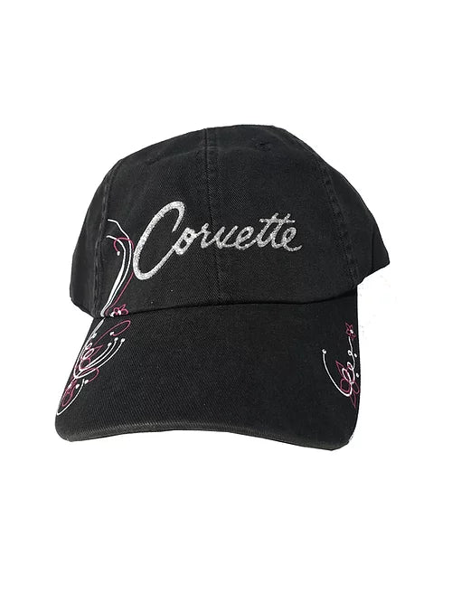 corvette-glitter-script-ladies-cap