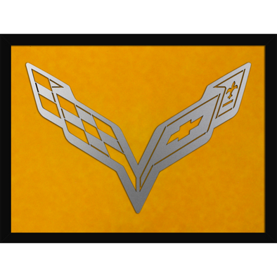 C7 Corvette Framed Laser Cut Logo - Yellow