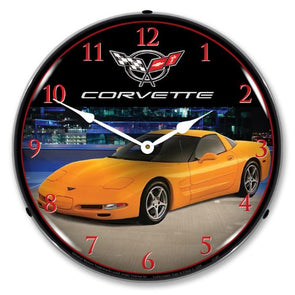 C5 Corvette Millennium Yellow Clock-GM24031550-corvette-store-online