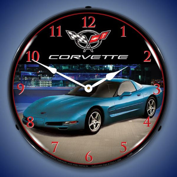 C5 Corvette Nassan Blue Metallic Clock