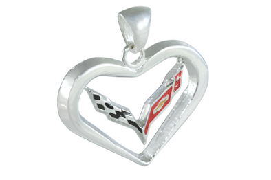 C7 Corvette Heart Pendant - Sterling Silver - [Corvette Store Online]