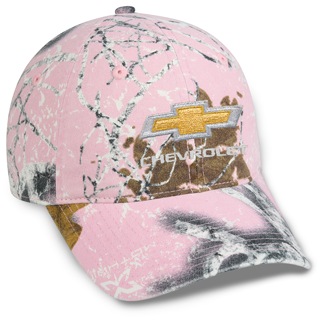 Chevy Bling Camo Cap Hot Pink Iridescent Rhinestones Size OSFM New! Chevrolet camo cap pink logo adjustable vintage OSFM 100  main image 2