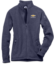 ladies-chevrolet-gold-bowtie-sweater-fleece-jacket
