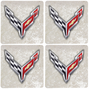 next-generation-c8-corvette-crossed-flags-stone-coaster-bundle-set-of-4