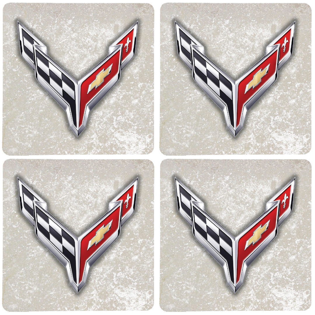 next-generation-c8-corvette-crossed-flags-stone-coaster-bundle-set-of-4