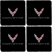 next-generation-corvette-c8-crossed-flags-script-black-tile-coaster-bundle-set-of-4