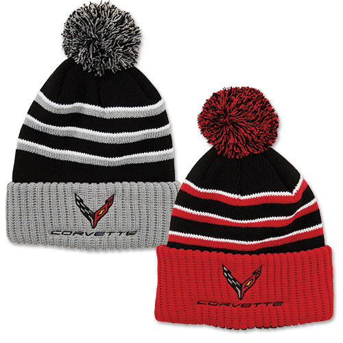 corvette-c8-2020-knit-beanie-with-pom