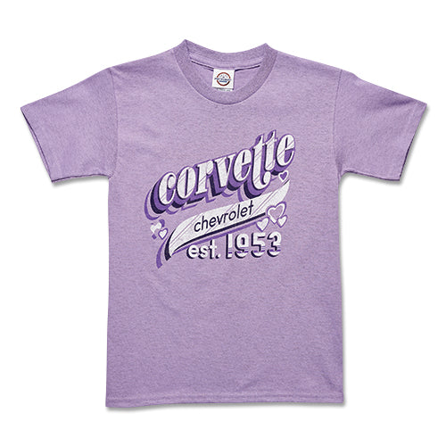 T-shirt Donna Chevrolet Ufficiale - Logo Corvette C5, 100% Cotone, Manica Corta