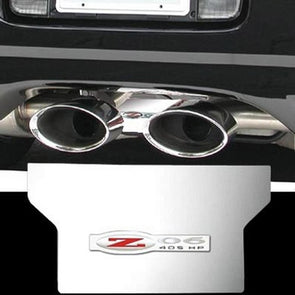 C5 & Z06 Corvette Exhaust Plate | Polished Stainless Steel | Z06 405HP Logo - [Corvette Store Online]