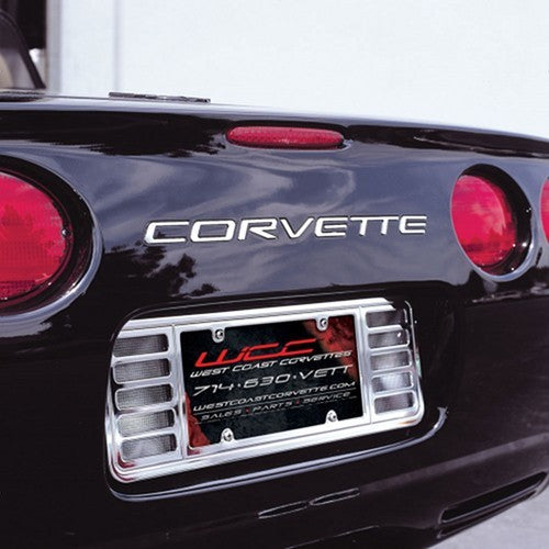 Elite Chevrolet Corvette C5 License Plate Frame – Black Metal, Front Or Rear