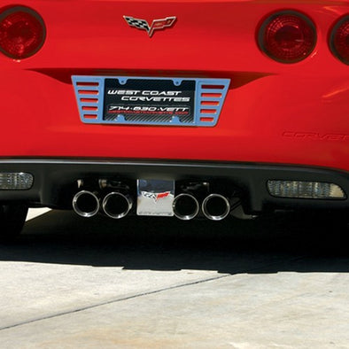 C6 Corvette | Exhaust Plate | Billet Chrome | C6 Logo | NPP or Corsa Exhaust - [Corvette Store Online]