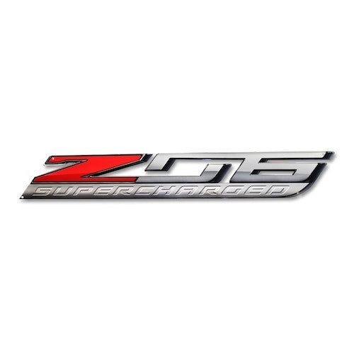 Corvette “Z06 Supercharged” Metal Sign - 35” x 5” - [Corvette Store Online]