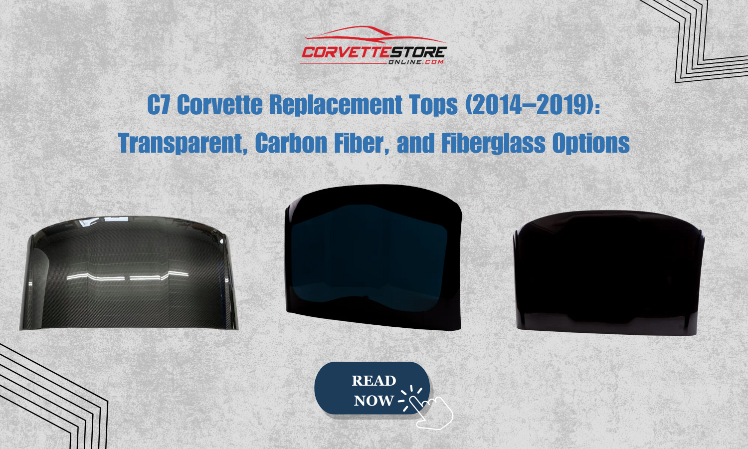 C7 Corvette Replacement Tops (2014–2019): Transparent, Carbon Fiber, and Fiberglass Options