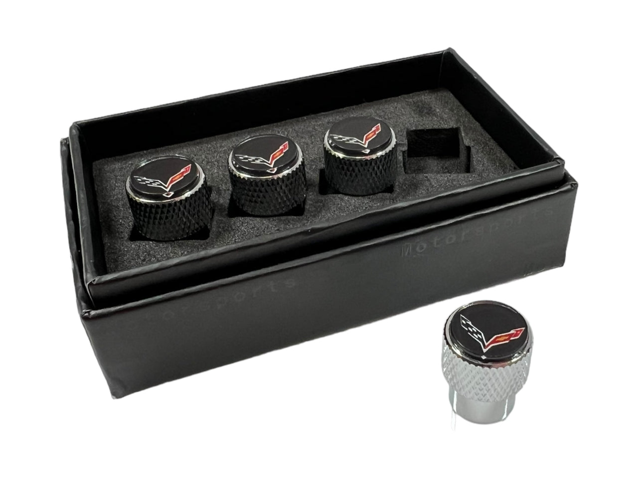 Chevrolet Corvette C7 Knurled Valve Stem Caps