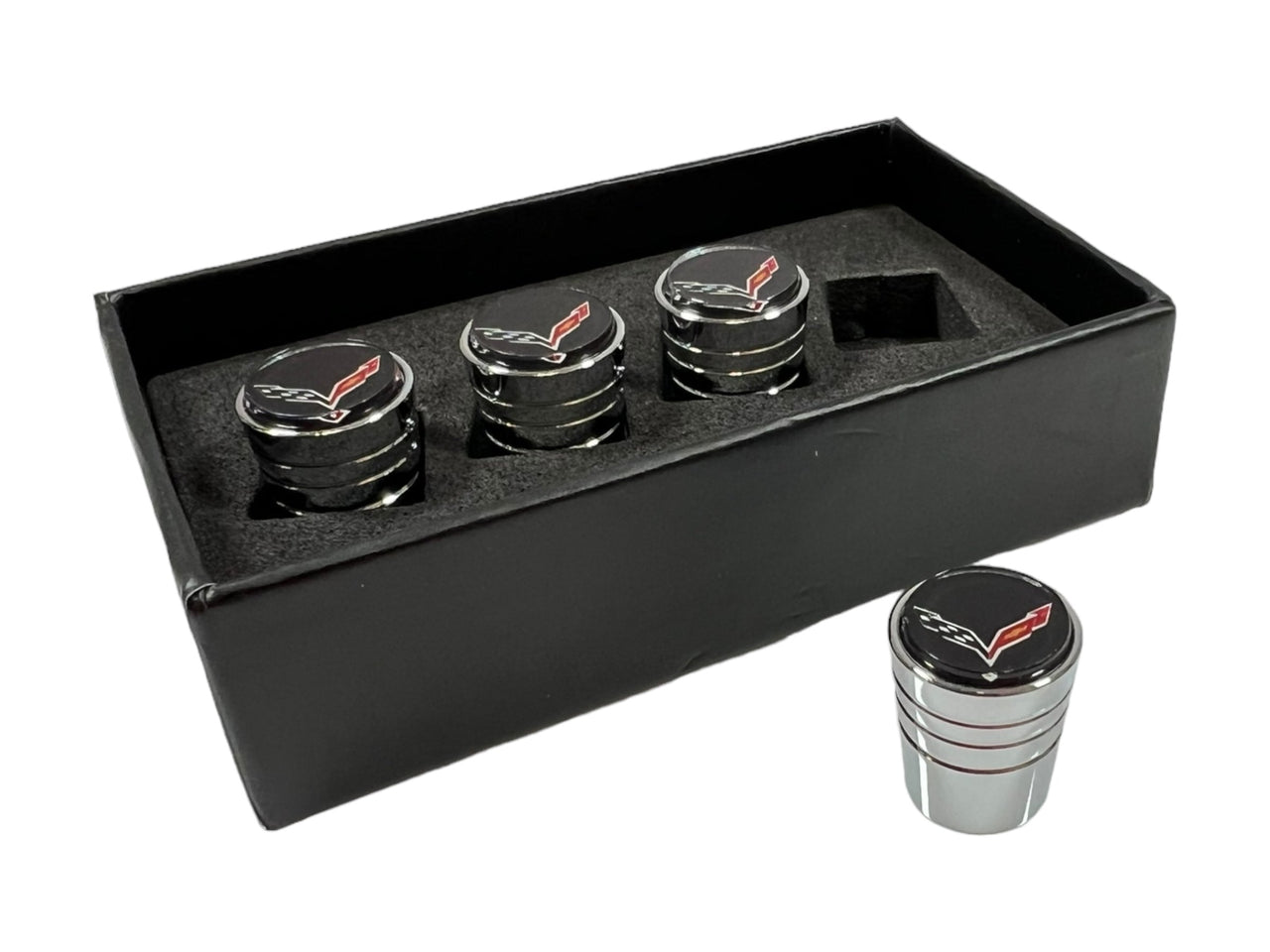Chevrolet Corvette C7 Chrome Tapered Valve Stem Caps