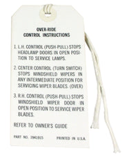 1968-1968 Corvette Card. Headlight Over-Ride Control - CA-0515-Corvette-Store-Online