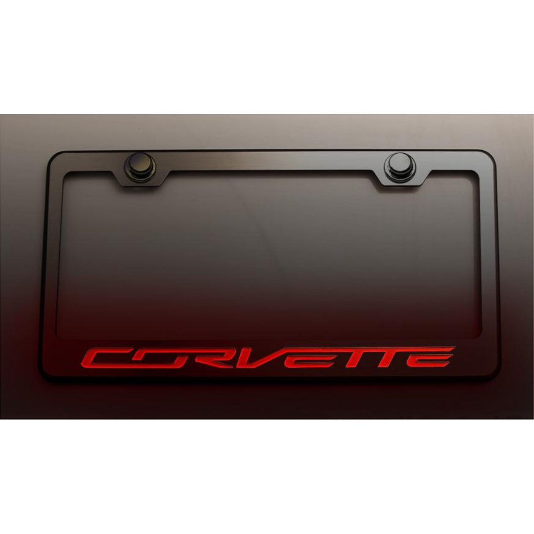 C7 Corvette License Plate Frame | LED Illuminated "Corvette" Lettering