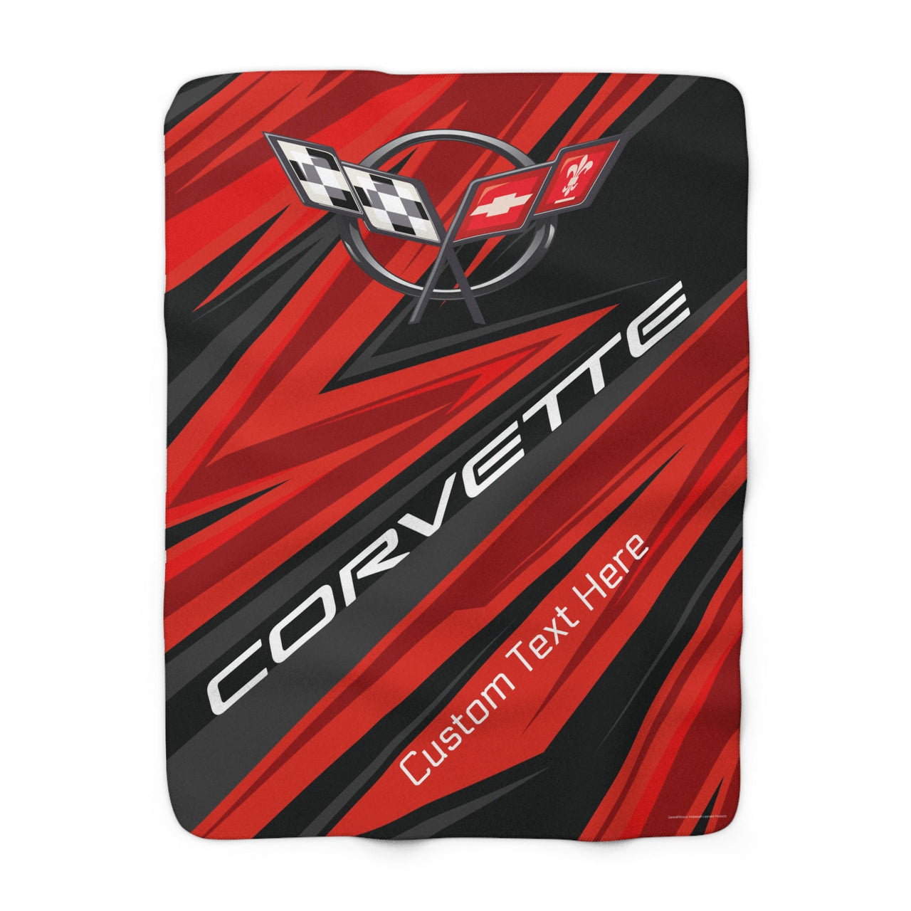 Personalized C5 Corvette Racing Decorative Diagonal Pattern Sherpa Blanket