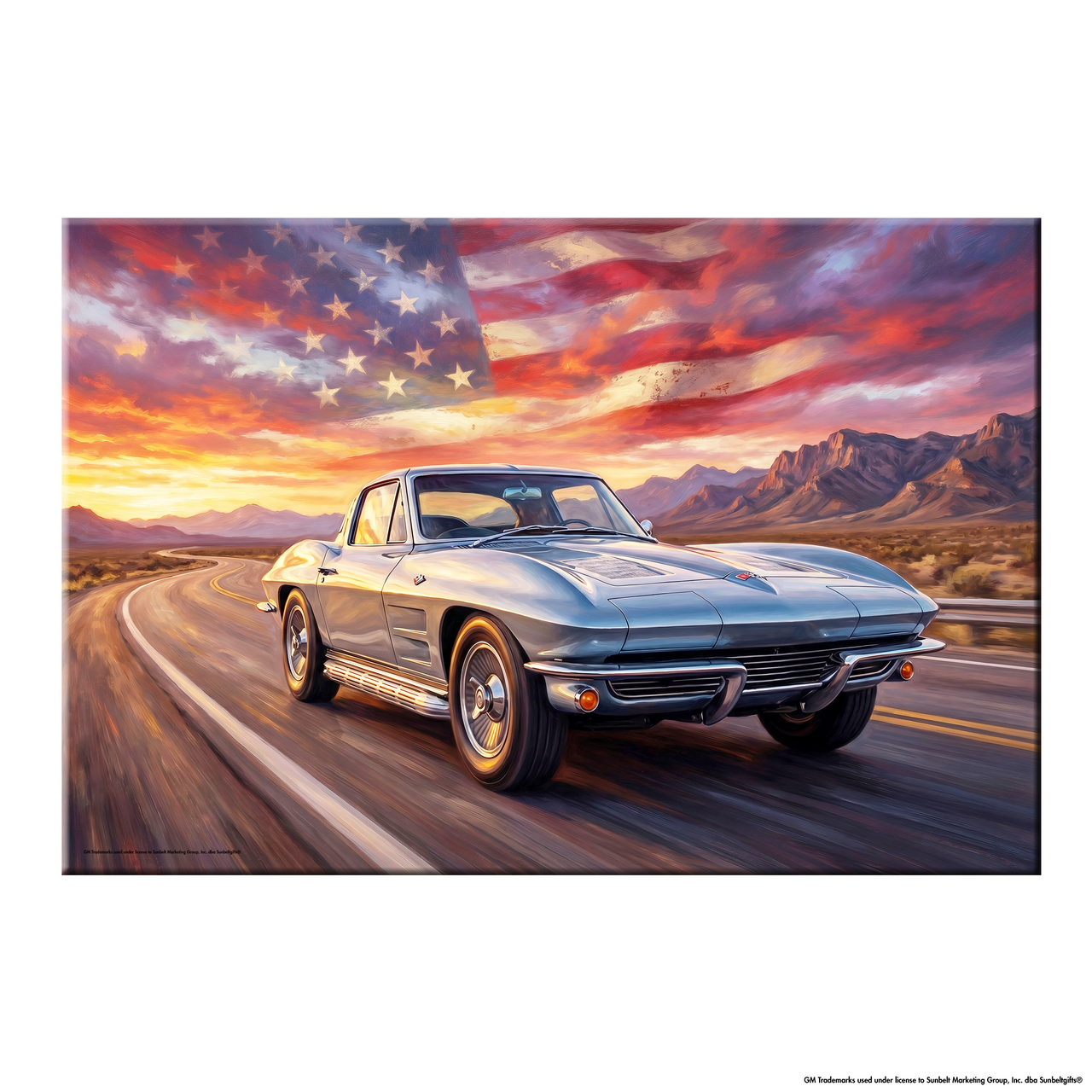 Corvette C2 Americana Highway Canvas Wall Art
