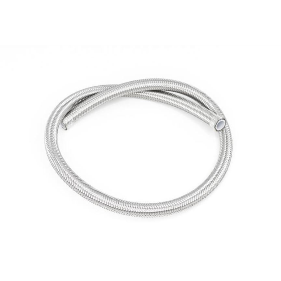 1953-2025 Corvette 10AN SS Double Braided PTFE Fuel Hose - Silver Finish - 3 Feet - CA