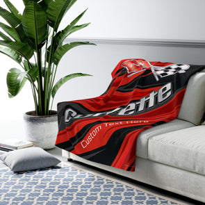 Personalized C3 Corvette Racing Decorative Diagonal Pattern Sherpa Blanket