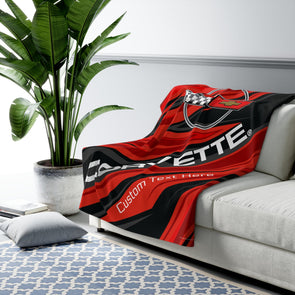 Personalized C4 Corvette Racing Decorative Diagonal Pattern Sherpa Blanket