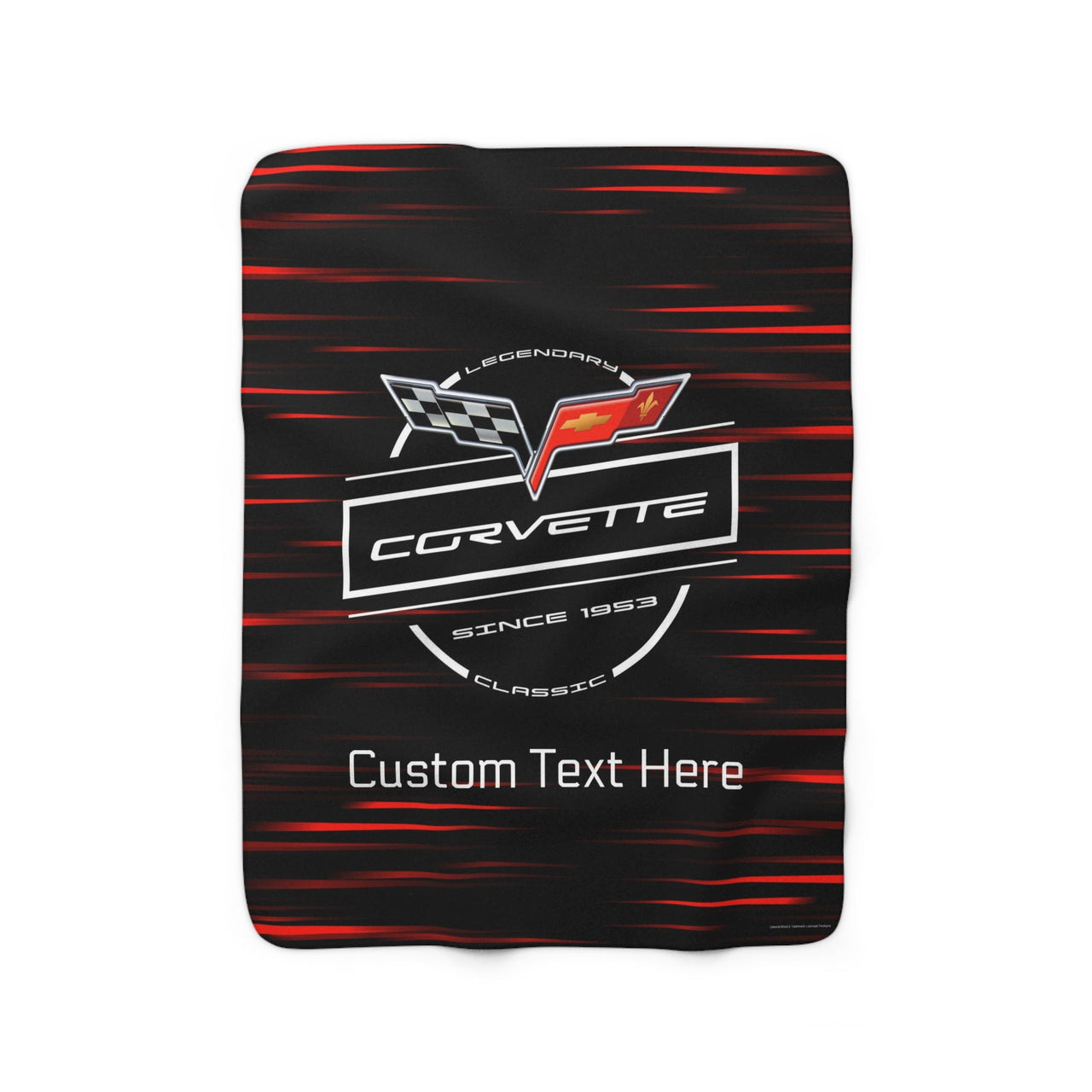 Personalized C6 Corvette Racing Speed Lines Decorative Sherpa Blanket