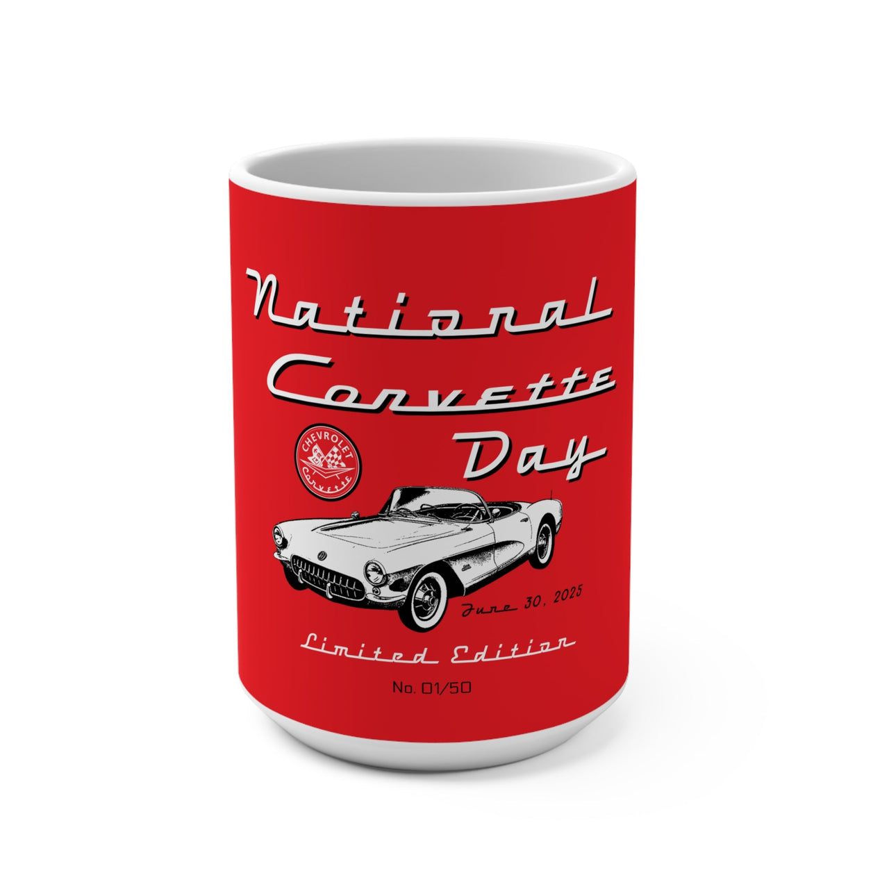National Corvette Day Limited Edition Mug, Red 15oz Ceramic Drinkware, Only 100 To Be Produced
