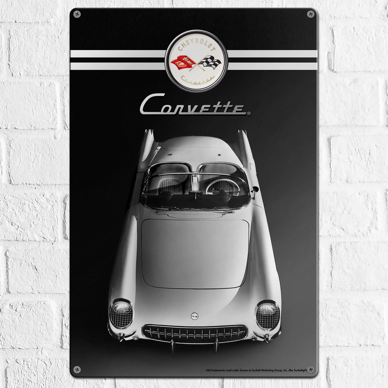 Corvette 1953 C1 Aluninum Sign 12" x 16" Vintage Muscle Car Wall Art